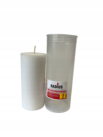 Wkład do zniczy PARAFINOWY W-4 15cm do 72h 1szt.