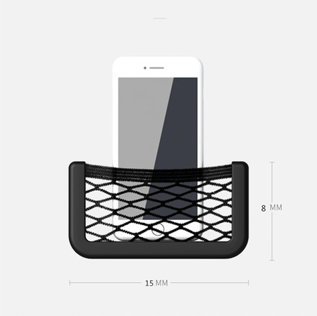 SIATECZKOWY ORGANIZER DO AUTA NA DROBIAZGI PRZYKLEJANY TAŚMĄ 15x8 cm