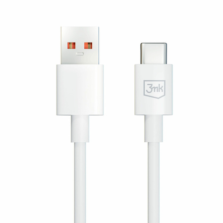 Biały Kabel Przejściówka USB -A do USB-C 60W 5A 1.2m - 3mk Hyper Cable