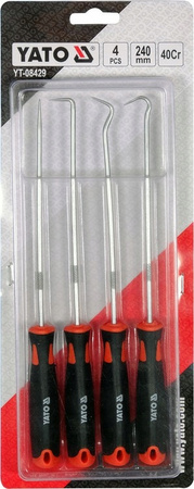 ZESTAW HAKÓW DŁUGICH Z RĘKOJEŚCIĄ 4 CZ.