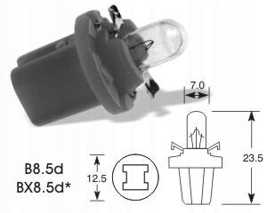 ELTA ŻARÓWKA B8.5d 1.2W 12V LICZNIKA ZEGARY DESKA