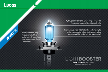 ŻARÓWKI LUCAS LIGHT BOOSTER SPORT XR H7 12V 100W