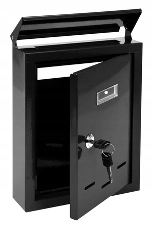 SKRZYNKA NA LISTY CZARNA 285X200X60MM 2 KLUCZE