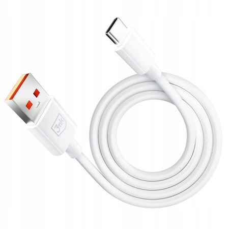 Biały Kabel Przejściówka USB -A do USB-C 60W 5A 1.2m - 3mk Hyper Cable