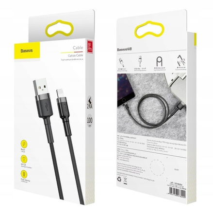 Baseus Cafule Cable | Mocny kabel USB - Lightning do iPhone 6 7 8 X 2.4A 1m