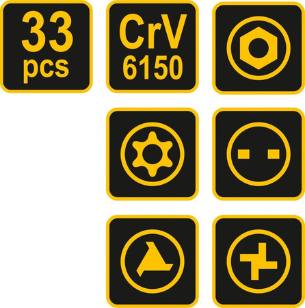 Groty do wkrętarek profile specjalne kpl.33szt. 66330 VOREL