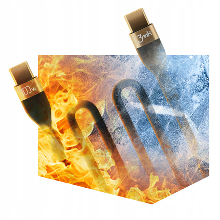 Kabel USB-C Typ-C 2m 100W 3mk Hyper Silicone Black