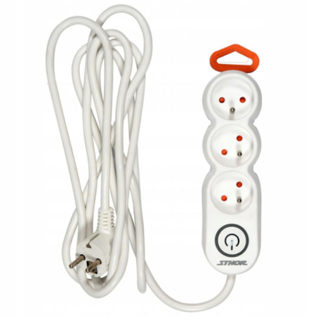 PRZEDŁUŻACZ LISTWA ZASILAJĄCA 3 GNIAZDA Z UZIEMIENIEM WYŁĄCZNIK 3M 1,5MM2