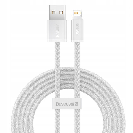 BASEUS MOCNY KABEL PRZEWÓD USB DO LIGHTNING APPLE IPHONE IPAD OPLOT 2.4A 2M