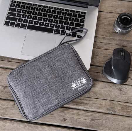 Duży Organizer Podróżny na Kable Ładowarki Przewody do Kabli Etui + Uchwyt