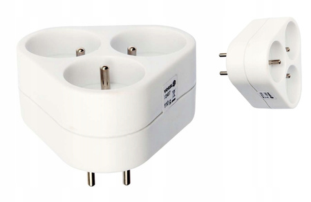 ROZGAŁĘŹNIK ELEKTRYCZNY ZŁODZIEJKA 3 GNIAZDA OKRĄGŁE typ E Z UZIEMIENIEM