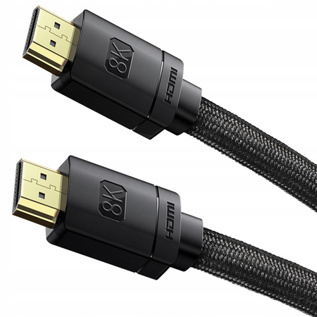 MOCNY KABEL PRZEWÓD BASEUS HDMI do HDMI 2.1 8K 60Hz UHD 3D 48GB eARC HDR 2m