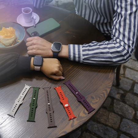 42/44/45/49 mm White - 3mk Silicone Watch Strap Pasek do Apple Watch