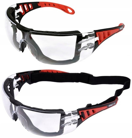 YATO OKULARY OCHRONNE BEZBARWNE ZAUSZNIKI + PASEK