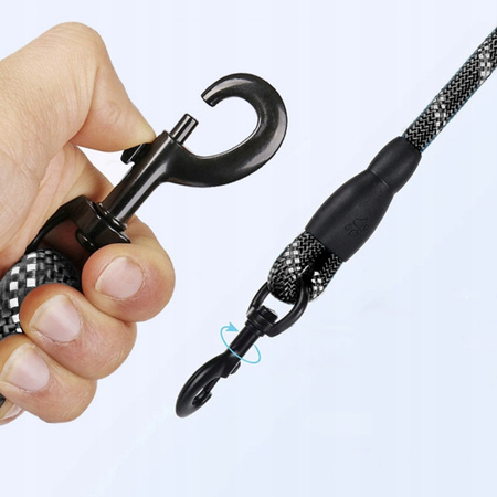 SMYCZ DLA DUŻEGO PSA GRUBA LINKA ODBLASKOWA 5m