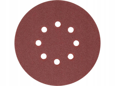 KRĄŻEK ŚCIERNY NA RZEP 8 OTWORÓW, P120 150MM 50szt