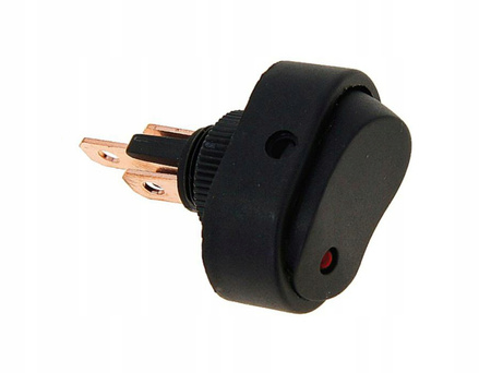 JEDNOBIEGUNOWY PRZEŁĄCZNIK ON/OFF Z CZERWONĄ DIODĄ, 12V, max. 30A