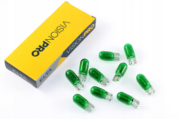 ELTA ŻARÓWKI 12V W5W T10 5W POSTOJÓWKA ZIELONA