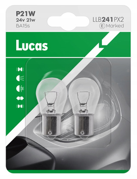 ŻARÓWKA LUCAS 2 szt. P21W 24V BA15s BLISTER