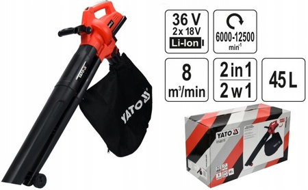 Yato YT-85175 Dmuchawa odkurzacz do liści aku 36V BEZ AKUMULATORA
