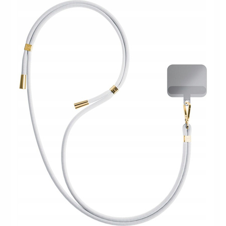 Accessories White (gold) - 3mk EasyClip Smycz do telefonu regulowana