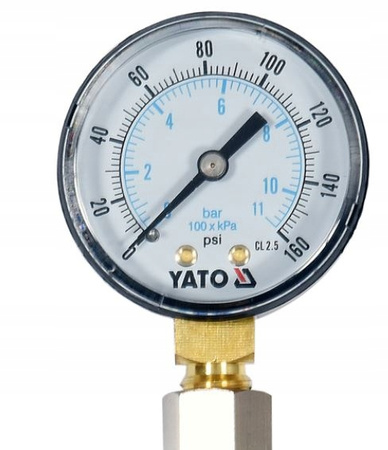YATO ciśnieniomierz z manometrem ze stali nierdzewnej 3/4 i 1/2 30 cm