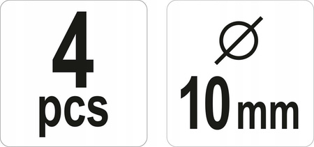 ZNACZNIKI DO POŁĄCZEŃ KOŁKOWYCH 10mm 4SZT. YATO