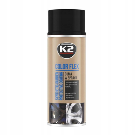 K2 GUMA W SPRAYU COLOR FLEX CZARNY POŁYSK 400 ML