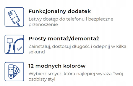 Accessories Black (gold) - 3mk EasyClip Smycz do telefonu regulowana