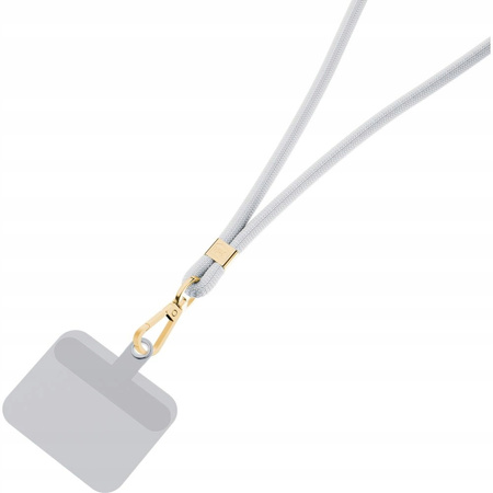 Accessories White (gold) - 3mk EasyClip Smycz do telefonu regulowana