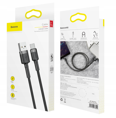 Baseus Cafule | Nylonowy kabel USB Type-C USB-C Quick Charge 3.0 3A 100cm