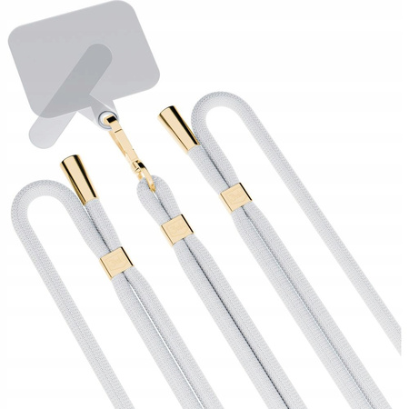 Accessories White (gold) - 3mk EasyClip Smycz do telefonu regulowana
