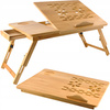 Stolik pod Laptopa Bambusowy do Łóżka Taca Podstawka Składany Regulowany