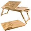 Stolik pod Laptopa Bambusowy do Łóżka Taca Podstawka Składany Regulowany