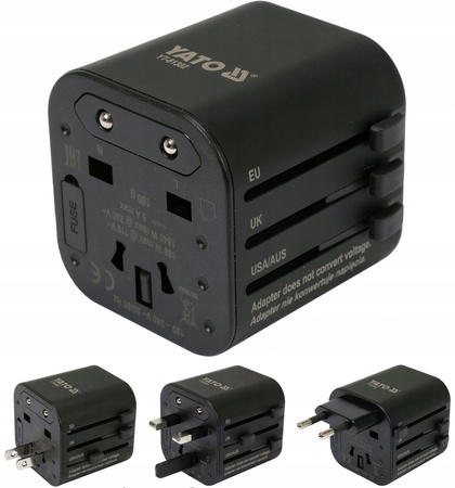 YATO ADAPTER PODRÓŻNY WTYCZKA USA UK CHINA EU PL