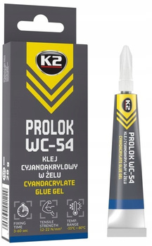 K2 PROLOK WC-54 20ML Żelowy klej cyjanoakrylowy super glue, błyskawiczny