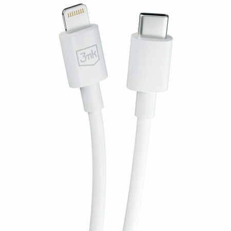 Biały Kabel USB-C to Lightning 20W 5A 1.2m - 3mk Hyper Cable White