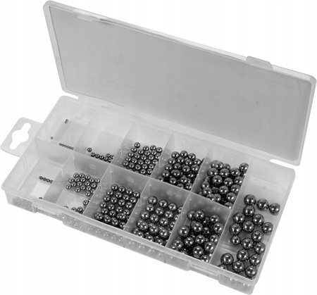 KULKI ŁOŻYSKOWE STALOWE ZESTAW 470SZT 11 ROZMIARÓW