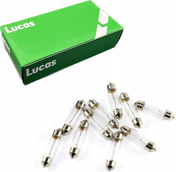 LUCAS ŻARÓWKA C10W 12V 10W SV8.5 15x42 RURKA 10szt