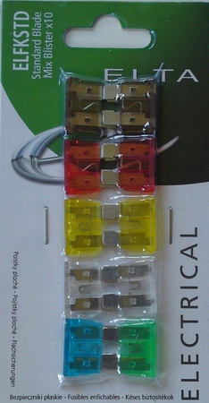Zestaw bezpieczników płytkowych 10 szt blister