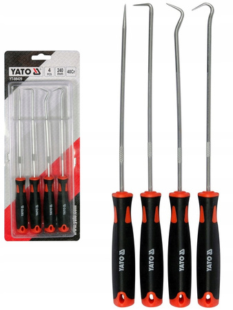 ZESTAW HAKÓW DŁUGICH Z RĘKOJEŚCIĄ 4 CZ.