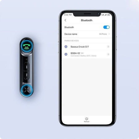 BASEUS ODBIORNIK ADAPTER BLUETOOTH MINI - JACK AUX