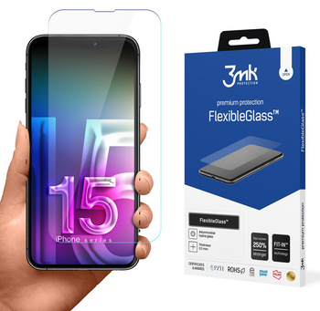 Szkło hybrydowe na iPhone 15 Pro 3mk FlexibleGlass