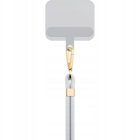Accessories White (gold) - 3mk EasyClip Smycz do telefonu regulowana