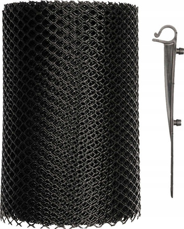 SIATKA NA RYNNY DO RYNIEN 6M x 18CM Z UCHWYTAMI