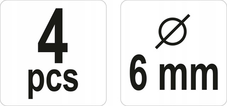 ZNACZNIKI DO POŁĄCZEŃ KOŁKOWYCH 6mm 4SZT. YATO