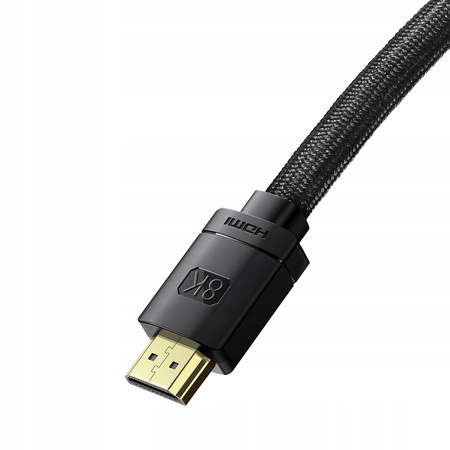 MOCNY KABEL PRZEWÓD BASEUS HDMI do HDMI 2.1 8K 60Hz UHD 3D 48GB eARC HDR 2m