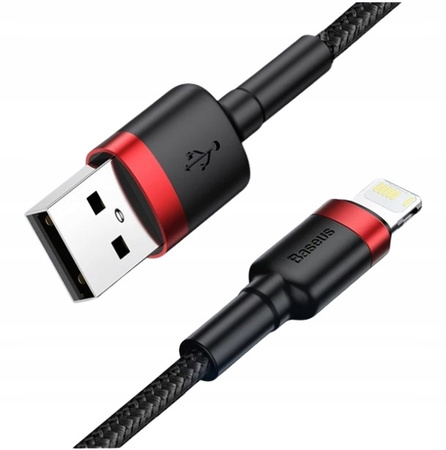 BASEUS MOCNY KABEL USB DO LIGHTNING IPHONE IPAD PRZEWÓD OPLOT 2.4A 50cm