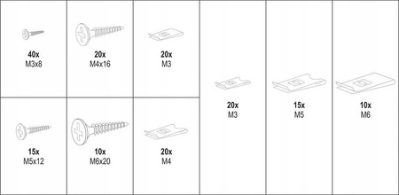 YATO ZESTAW WKRĘTÓW PODKŁADEK DO KAROSERII 170szt