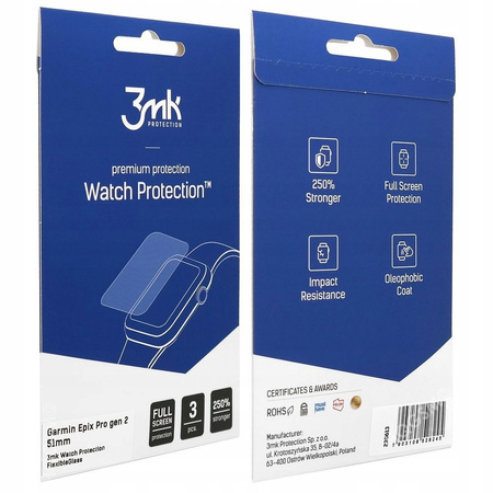 3x Szkło Hybrydowe 3mk Watch Protection do Garmin Epix Pro (Gen 2) 51mm